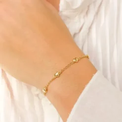 Hjerte armbånd i forgyldt sølv