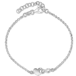 Hjerte armbånd i sølv