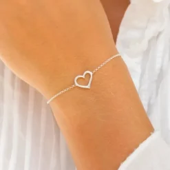 Hjerte armbånd i sølv