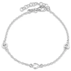 Hjerte armbånd i sølv med vedhæng i sølv