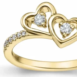 Hjerte diamant ring i 14 karat guld 0,178 ct