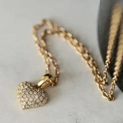 Hjerte diamant vedhæng i 14 karat guld 0,288 ct