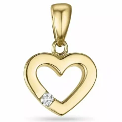 Hjerte diamant vedhæng i 9 karat guld 0,02 ct