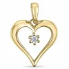 Hjerte diamant vedhæng i 14 karat guld 0,07 ct