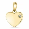 Hjerte diamant vedhæng i 14 karat guld 0,01 ct