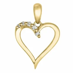 Hjerte diamant vedhæng i 14 karat guld 0,054 ct