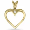 Hjerte diamant vedhæng i 9 karat guld 0,009 ct
