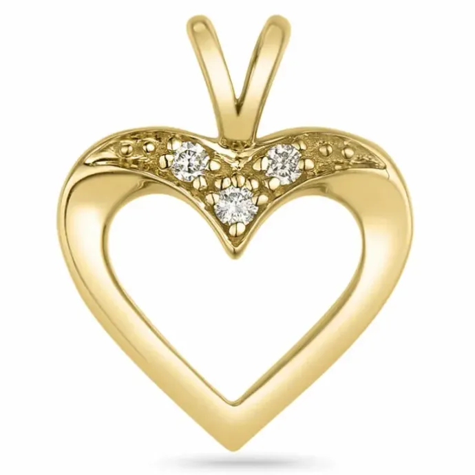 Hjerte diamant vedhæng i 14 karat guld 0,041 ct