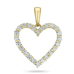 Hjerte diamant vedhæng i 14 karat guld 0,501 ct