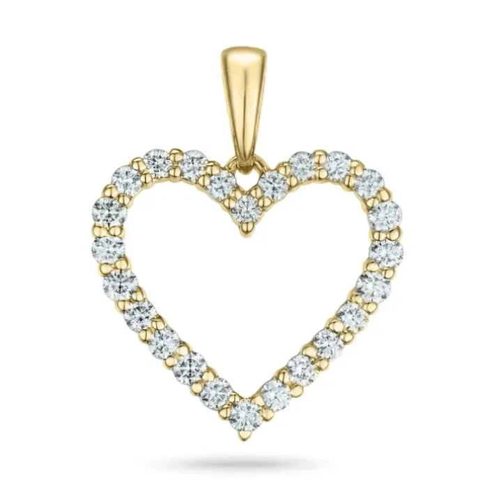 Hjerte diamant vedhæng i 14 karat guld 0,501 ct