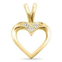 Hjerte diamant vedhæng i 14 karat guld 0,02 ct