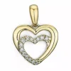 Hjerte diamant vedhæng i 14 karat guld 0,08 ct