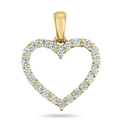 Hjerte diamant vedhæng i 14 karat guld 0,25 ct