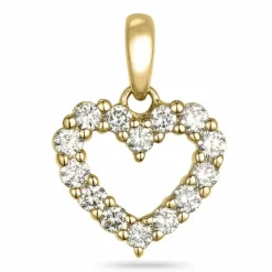 Hjerte diamant vedhæng i 14 karat guld 0,25 ct