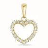 Hjerte diamantvedhæng i 14 karat guld 0,16 ct