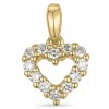 Hjerte diamantvedhæng i 14 karat guld 0,18 ct