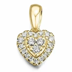 Hjerte diamantvedhæng i 14 karat guld 0,14 ct