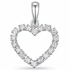 Hjerte diamantvedhæng i 14 karat hvidguld 0,39 ct