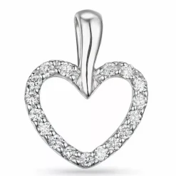 Hjerte diamantvedhæng i 14 karat hvidguld 0,22 ct