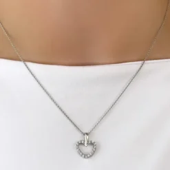Hjerte diamantvedhæng i 14 karat hvidguld 0,22 ct
