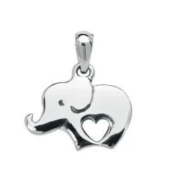 Hjerte elefant vedhæng i sølv
