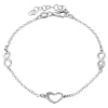 Hjerte infinity armbånd i sølv med vedhæng i sølv