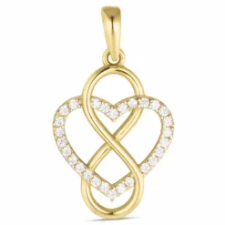 Hjerte infinity zirkon vedhæng i 8 karat guld