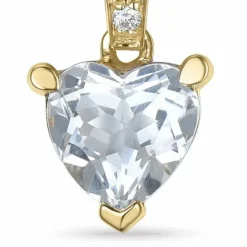 Hjerte kvarts vedhæng i 14 karat guld 0,03 ct 0,80 ct