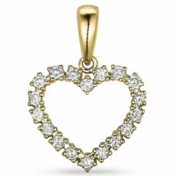 Hjerte vedhæng i 14 karat guld 0,39 ct