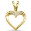 Hjerte vedhæng i 9 karat guld 0,02 ct