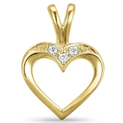 Hjerte vedhæng i 9 karat guld 0,02 ct