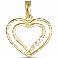 Hjerte vedhæng i 9 karat guld