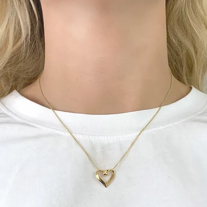 Hjerte vedhæng i 9 karat guld