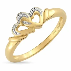 Hjerte zirkon ring i 9 karat guld med rhodium