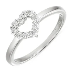 Hjerte zirkon ring i sølv