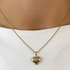 Hjerte zirkon vedhæng i 9 karat guld