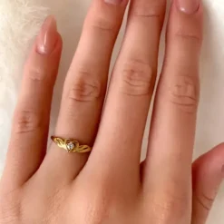 Hjerter ring i 9 karat guld