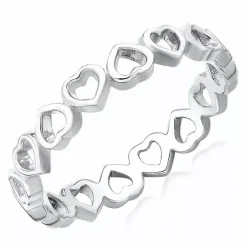 Hjerter ring i sølv