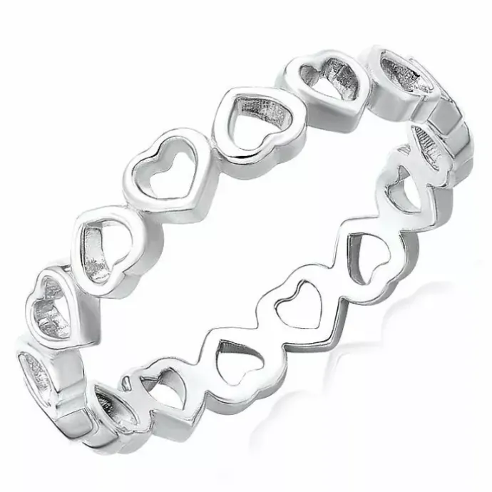 Hjerter ring i sølv