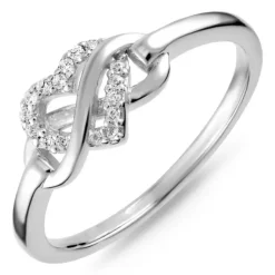 Hjerter zirkon ring i sølv