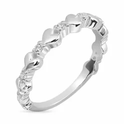 Hjerter zirkon ring i sølv