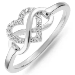 Hjerter zirkon ring i sølv