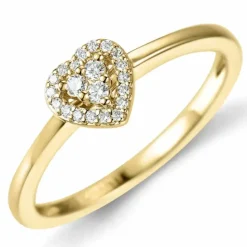 Hjertering i 14 karat guld 0,129 ct