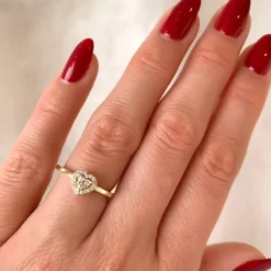 Hjertering i 14 karat guld 0,129 ct