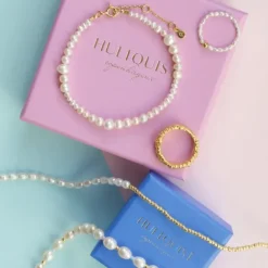 Hultquist Milkyway plain perle armbånd i forgyldt sølv