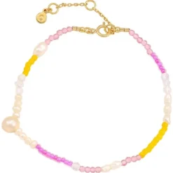Hultquist Pink Rainbow armbånd i forgyldt sølv
