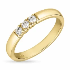 Hvid zirkon alliancering i 9 karat guld