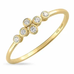 Hvid zirkon guldring i 9 karat guld