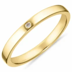 Hvid zirkon ring i forgyldt sølv