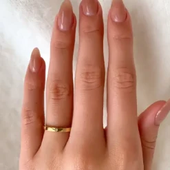 Hvid zirkon ring i forgyldt sølv